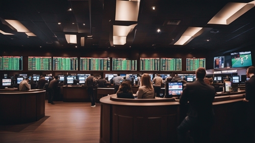 A sports betting room